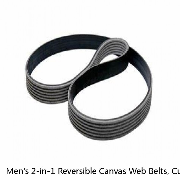 Men's 2-in-1 Reversible Canvas Web Belts, Cut-to-Fit up to 42', 2-Pack-P10702 #1 small image